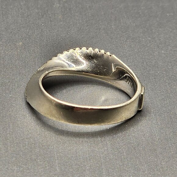 VTG Elle Sterling Silver Ruby Lab Diamond Band Ring Size 9 Wavy 4.13g - Picture 4 of 14